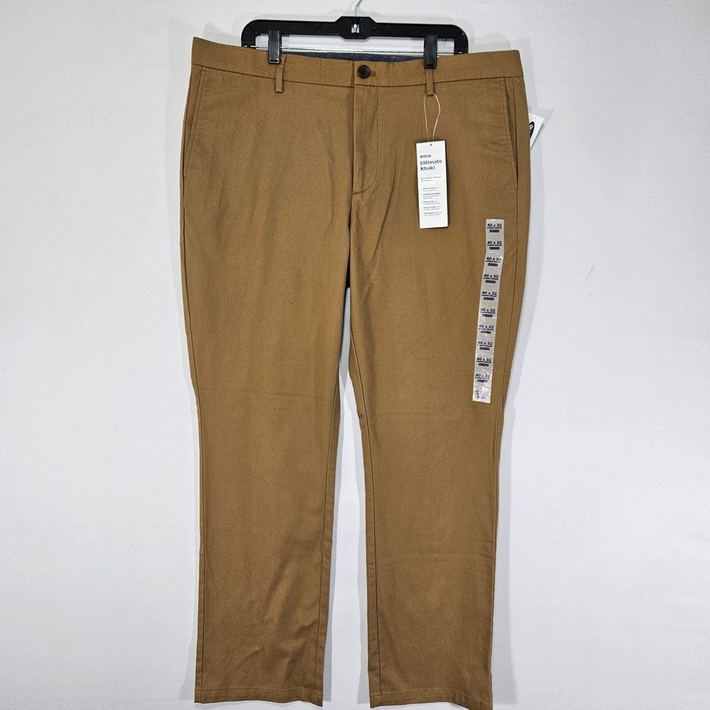 Old Navy Men's Chino Ultimate Khaki Pants Brown Size 40x32 Straight NEW